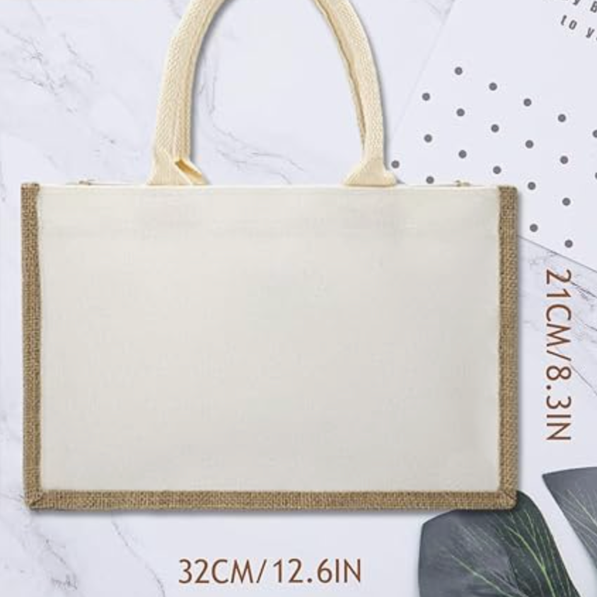 Comparison of A5 notebook and tote bag size on a white background